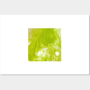 Yellow green Abstract Liquid Art Posters and Art